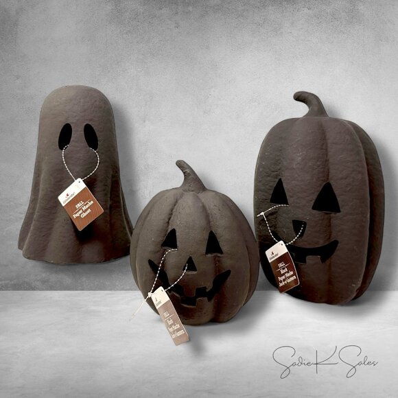 12" Paper Mache Jack-o’-Lantern Pumpkin Decor, Black – Halloween 2025 Walmart - Picture 8 of 8